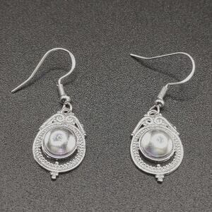 925 Silver Hooked Earrings Opal Vintage Fashion BOHO Women's Birthday Gift NEW!